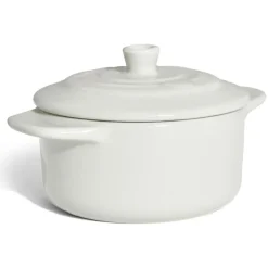 Gifi Cuisson^Mini cocotte individuelle en céramique avec couvercle - gris ou blanc