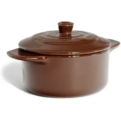 Gifi Cuisson^Mini cocotte individuelle en céramique avec couvercle - marron clair ou foncé