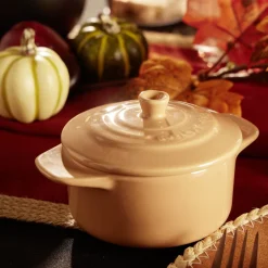 Gifi Cuisson^Mini cocotte individuelle en céramique avec couvercle - marron clair ou foncé