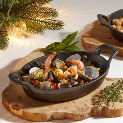 Gifi Cuisson^Mini plat à four ovale en fonte avec poignées