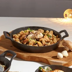 Gifi Cuisson^Mini plat à four rond en fonte avec poignées