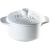 Gifi Cuisson^Minis cocottes blanches avec couvercles motifs flocons x2