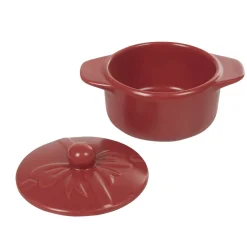Gifi Cuisson^Minis cocottes rouges mat avec couvercle x2