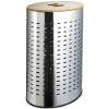 Best Panier à linge cylindrique métal et bois 55 L Entretien Du Linge