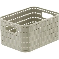 Best Panier A6 avec poignées design rotin ajouré taupe 2 L Entretien Du Linge