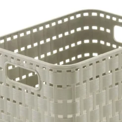 Best Panier A6 avec poignées design rotin ajouré taupe 2 L Entretien Du Linge