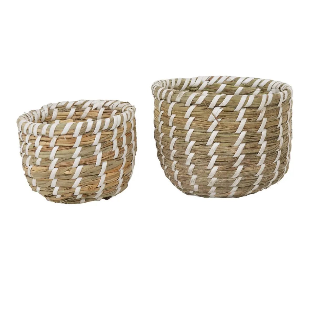 Best Panier rond imitation bois tressé beige x2 Entretien Du Linge