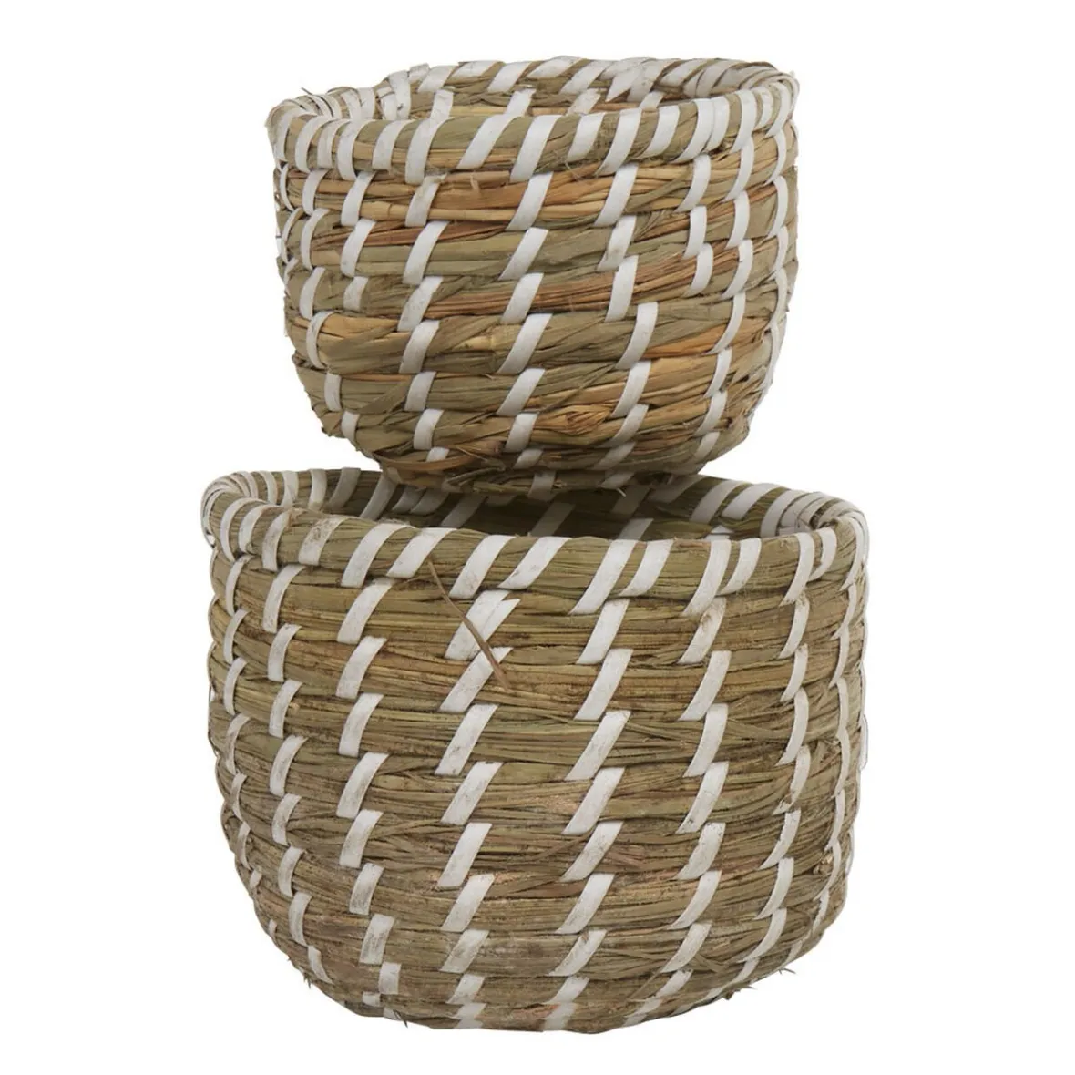 Best Panier rond imitation bois tressé beige x2 Entretien Du Linge