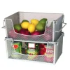 Gifi Rangement De Cuisine^Panier superposable gris argenté