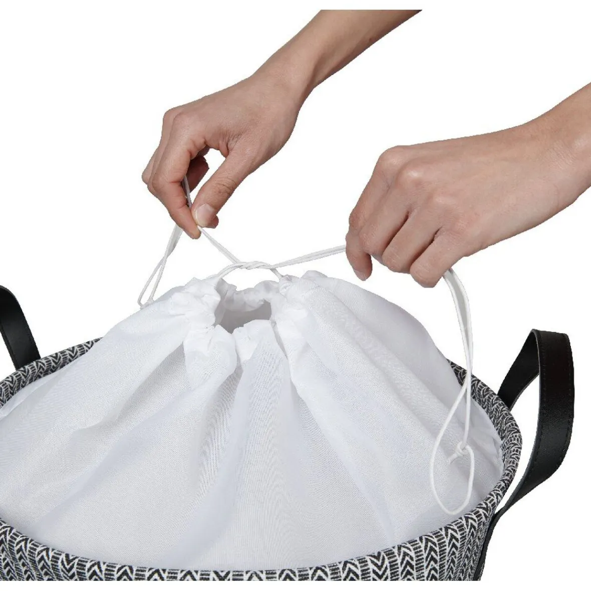 Best Panière à linge canvas noir et blanc Entretien Du Linge