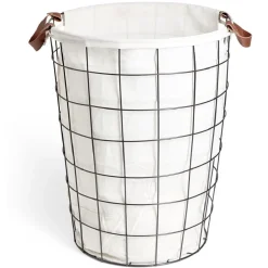 Best Panière à linge 48L en métal noir Entretien Du Linge