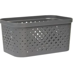 Best Panière bac de rangement ajouré gris 4,5 L Entretien Du Linge