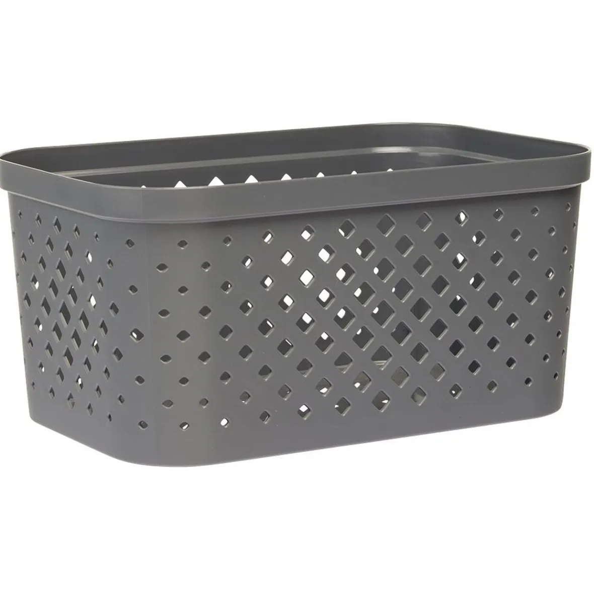 Best Panière bac de rangement ajouré gris 4,5 L Entretien Du Linge