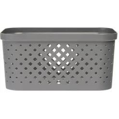 Best Panière bac de rangement ajouré gris 4,5 L Entretien Du Linge