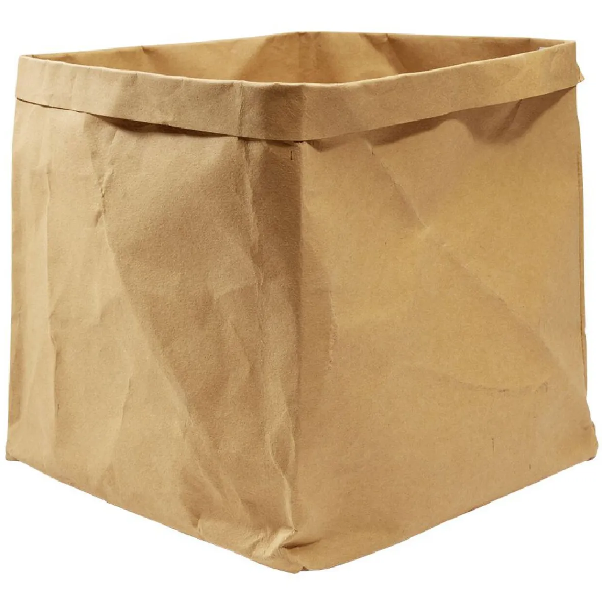 Sale Panière carrée kraft Box Cube marron 30x30x30cm 27L Rangement