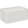 Best Panière de rangement blanche effet tressé 6 L Entretien Du Linge