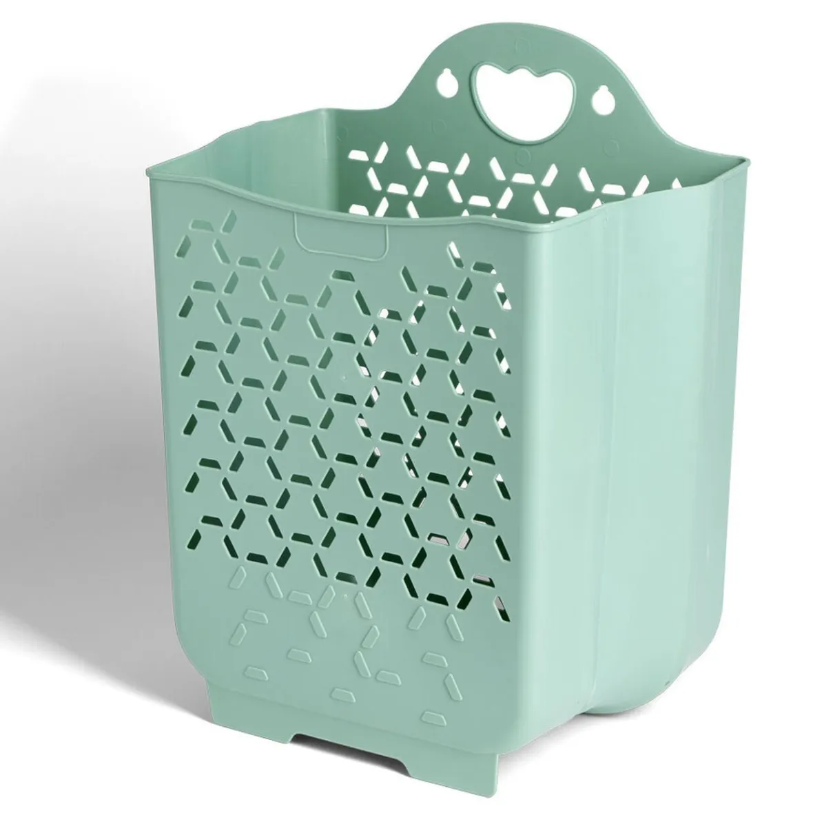 Best Panière 45L pliable plastique vert 36x25xH48cm Entretien Du Linge