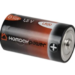 Pile Alcaline Homday Power LR20 x2^Gifi Outlet