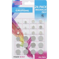 Pile bouton alcaline lithium Grundig 24 pièces^Gifi