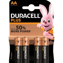 Pile Duracell alcaline AA Plus 1,5 Volts, LR06 - Lot de 4^Gifi Sale