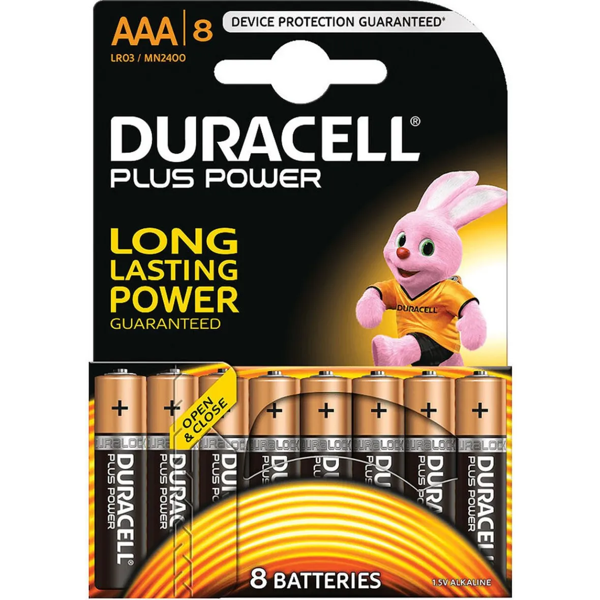 Pile Duracell Plus alcaline AAA 1,5 Volts, LR03 - Lot de 8^Gifi New