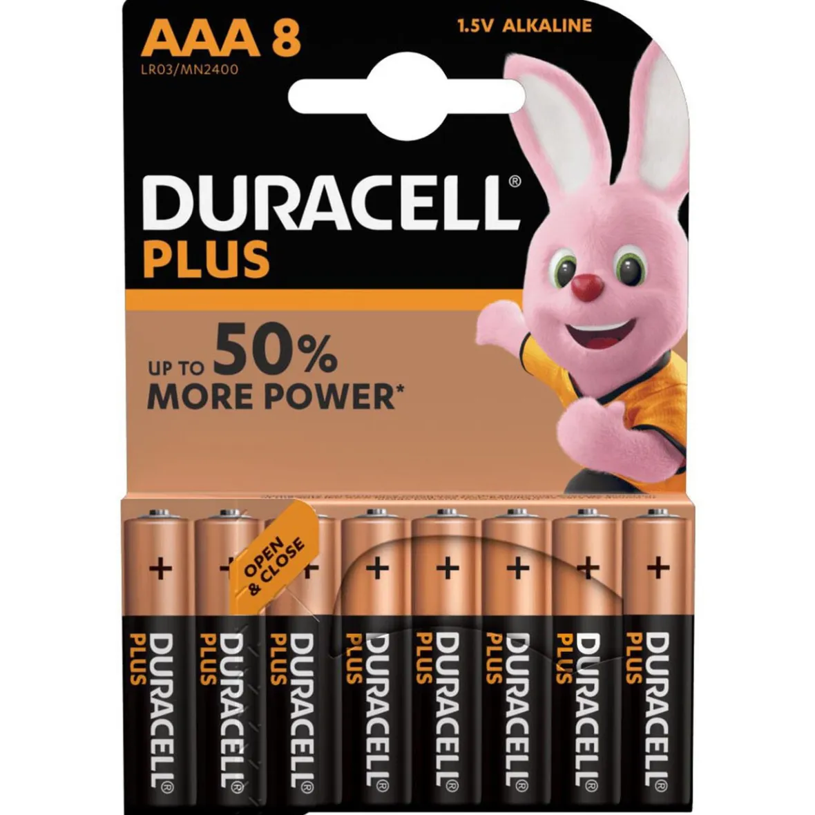 Pile Duracell Plus alcaline AAA 1,5 Volts, LR03 - Lot de 8^Gifi New