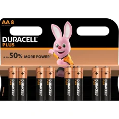 Pile Duracell Plus alcaline AA 1,5 Volts, LR06 - Lot de 8^Gifi New
