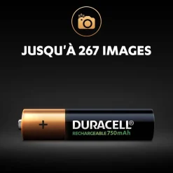 Pile rechargeable Duracell AAA 750mAh - Lot de 4^Gifi