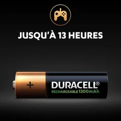 Pile rechargeable Duracell AA 1300 mAh, LR6 - Lot de 4^Gifi