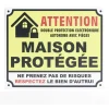 Plaque signalétique "Attention, maison protégée" - 24x20 cm^Gifi Online