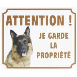 Plaque signalétique "Attention chien, je garde la propriété" - 24x20cm^Gifi Clearance