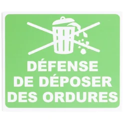 Plaque signalétique "Défense de déposer des ordures" - 24x20 cm^Gifi Sale