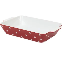 Gifi Cuisson^Plat à four rectangulaire rouge à pois blancs