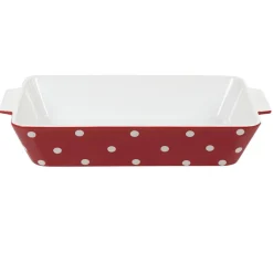 Gifi Cuisson^Plat à four rectangulaire rouge à pois blancs