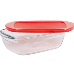 Gifi Cuisson^Plat à four rectangulaire en verre couvercle plastique