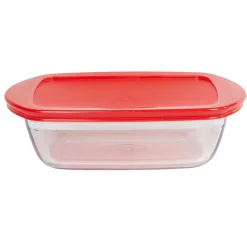 Gifi Cuisson^Plat à four rectangulaire en verre couvercle plastique