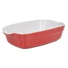 Gifi Cuisson^Plat à four rectangulaire rouge blanc