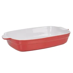 Gifi Cuisson^Plat à four rectangulaire rouge blanc grand format