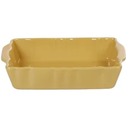 Gifi Cuisson^Plat à four rectangulaire jaune moutarde en grès
