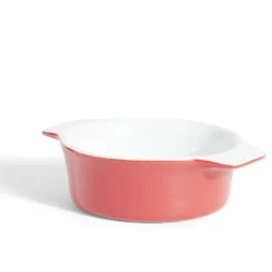 Gifi Cuisson^Plat à four rond en céramique rouge 13,5x17xH5cm