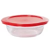 Gifi Cuisson^Plat à four rond en verre couvercle plastique