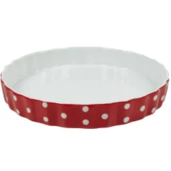 Gifi Cuisson^Plat à four rond rouge à pois blancs