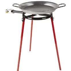 Gifi Cuisson^Plat à paella ø 40 cm avec réchaud gaz et trépied H66 cm