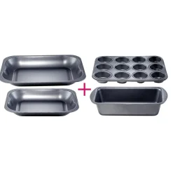 Gifi Cuisson^Plat gris carbone en métal x4