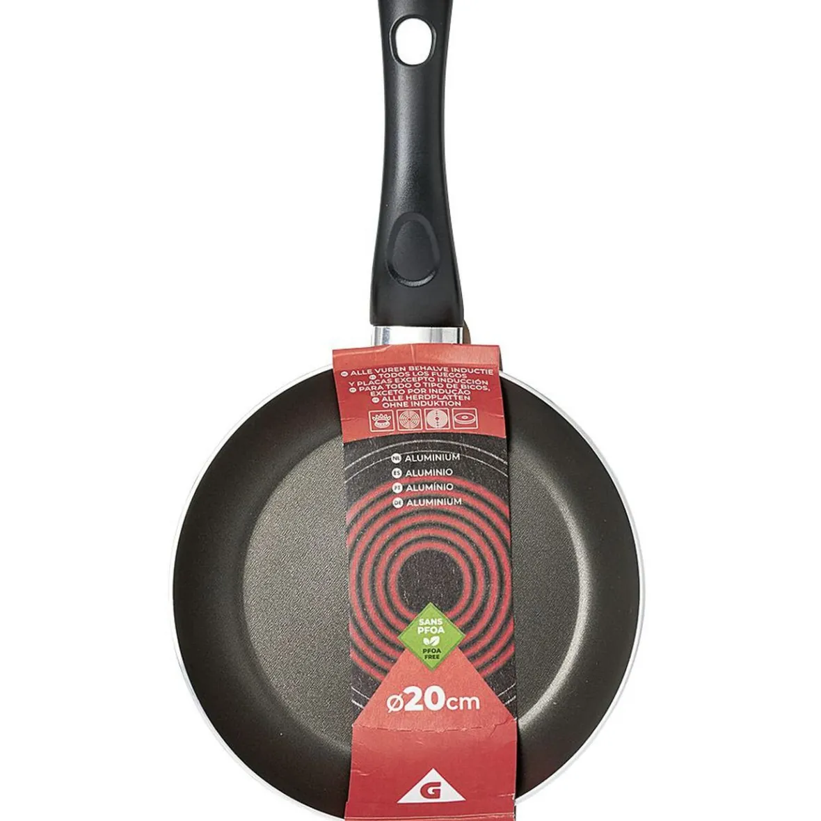 Gifi Cuisson^Poêle aluminium noir et rouge Ø20cm
