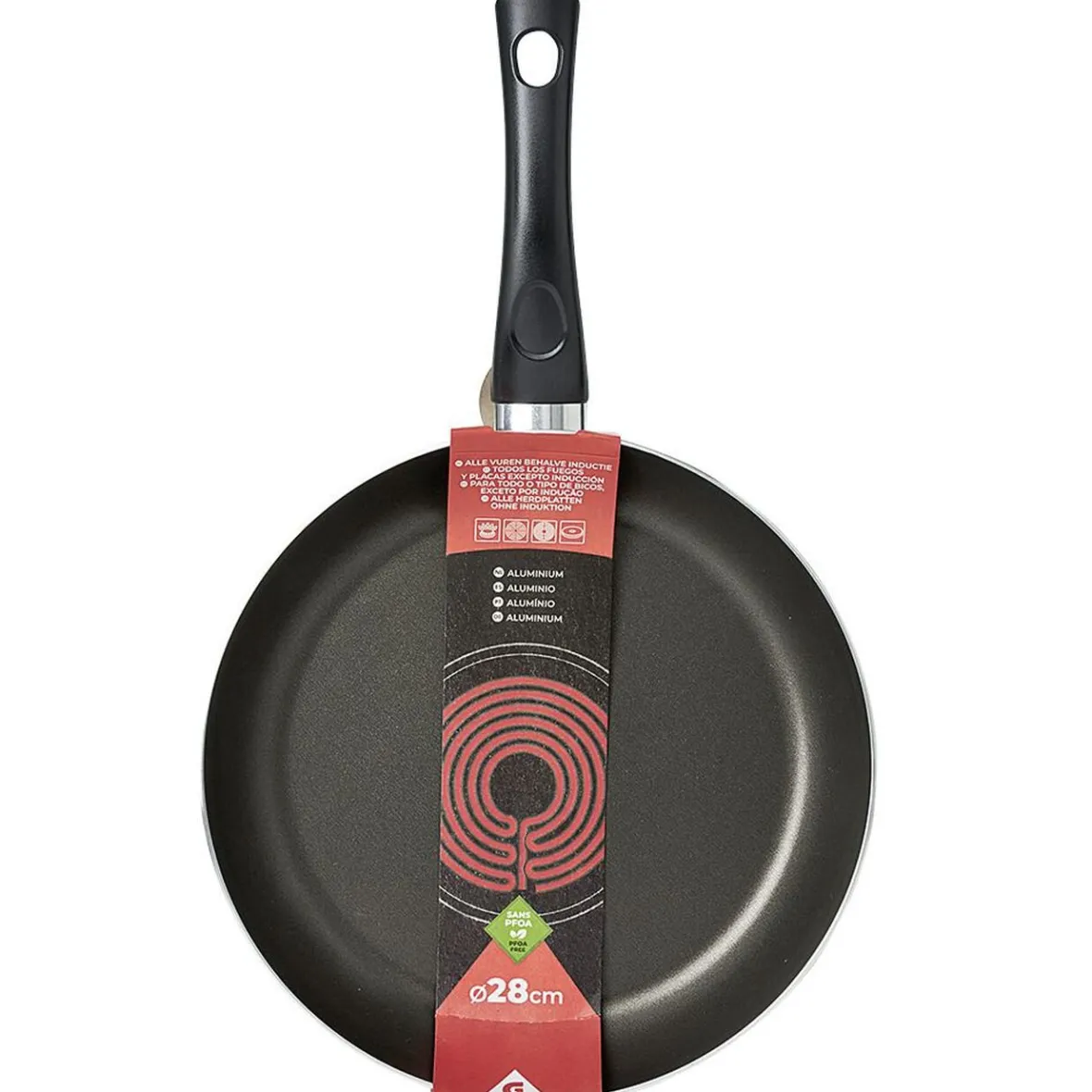 Gifi Cuisson^Poêle aluminium noir et rouge Ø28cm