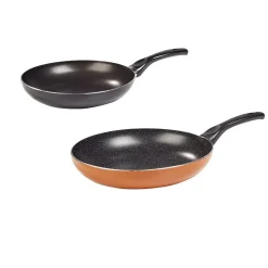 Gifi Cuisson^Poêle effet pierre noire et orange x2