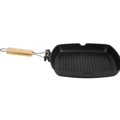 Gifi Cuisson^Poêle grill carré manche en bois amovible tous feux