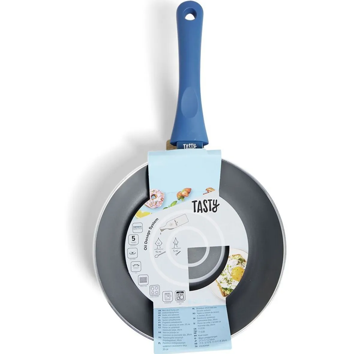 Gifi Cuisson^Poêle tous feux Ø20cm aluminium gris et bleu