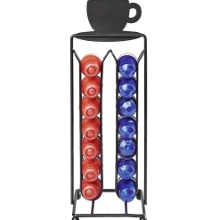 Gifi Rangement De Cuisine^Porte capsules à café en métal design tasse noir